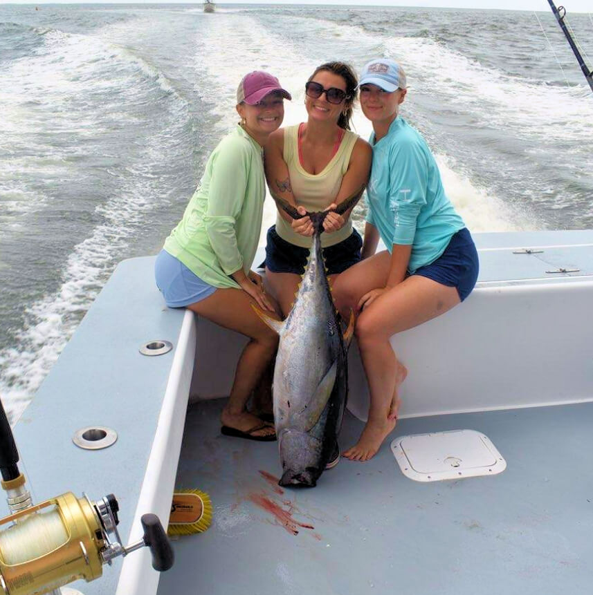 Yellowfin tuna caught offshore fishing on the Outer Banks of North Carolina
